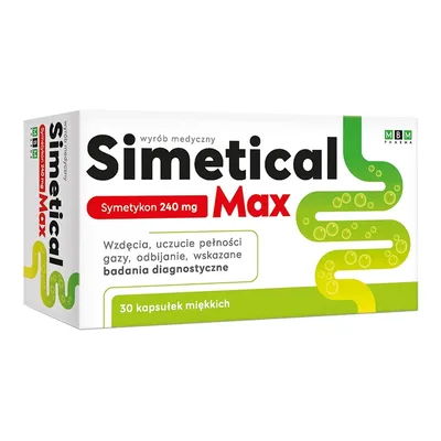 Simetical Max Wzdęcia Uczucie MBM Pharma 30 Kapsułek
