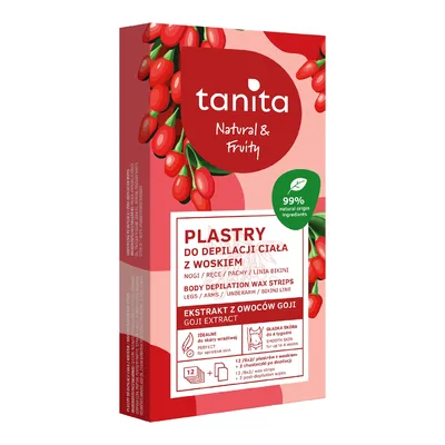 Tanita Natural & Fruity Plastry Do Depilacji Ciała Z Woskiem 12 Sztuk