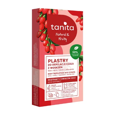 Tanita Natural & Fruity Plastry Do Depilacji Ciała Z Woskiem 12 Sztuk