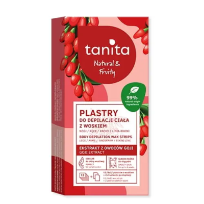 Tanita Natural & Fruity Plastry Do Depilacji Ciała Z Woskiem 12 Sztuk