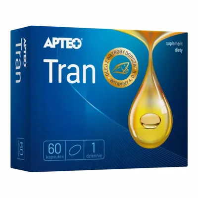 Tran Apteo 400mg Witamina A D E 60 Kapsułek