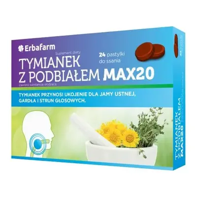 Tymianek Z Podbiałem Max Bez Cukru 24 Pastylki