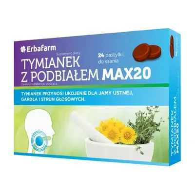 Tymianek Z Podbiałem Max Bez Cukru 24 Pastylki