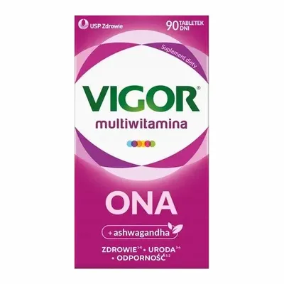 Vigor Ona Multiwitaminy Dla Kobiet Ashwagandha Adaptogeny 90 tabletek