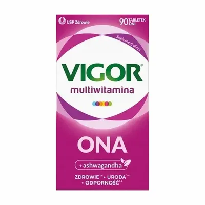 Vigor Ona Multiwitaminy Dla Kobiet Ashwagandha Adaptogeny 90 tabletek
