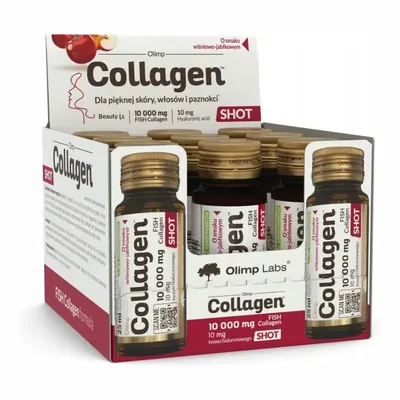 Zestaw Olimp Collagen Ampułka Wiśnia Jabłko Zdrowe Stawy Shot 25ml 9 Sztuk