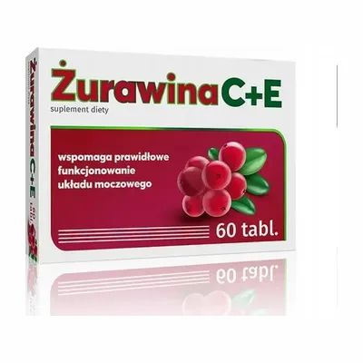 Żurawina C + E Wsparcie Antyoksydacyjne Układ Moczowy 60 Tabletek